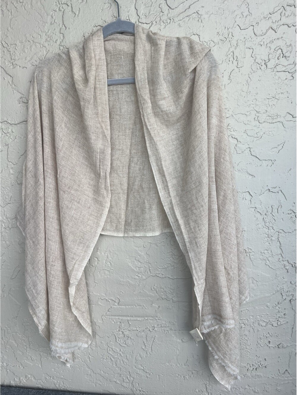 EcoLuxe Synergy Organic Clothing 100% Pashmina Wool Draped Scarf Wrap OS